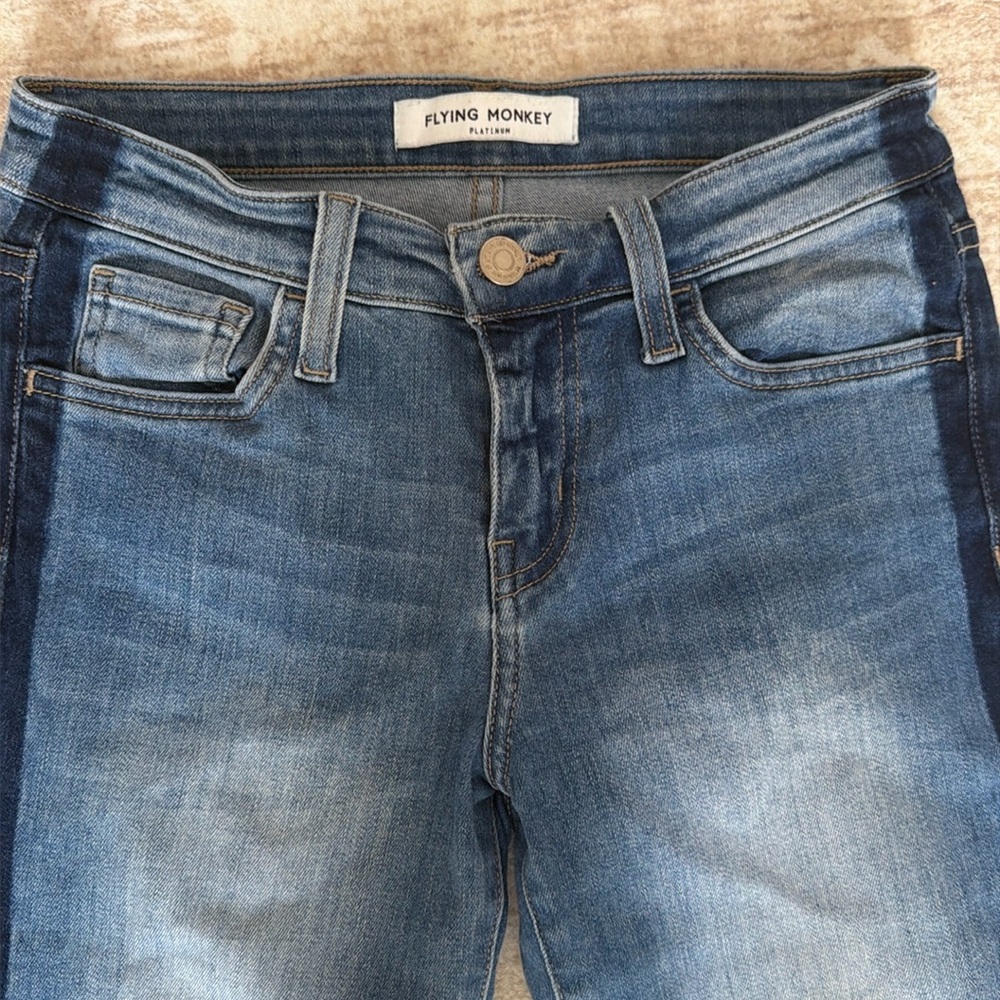 Flying monkey size 24 ankle length jeans with stripe on sides